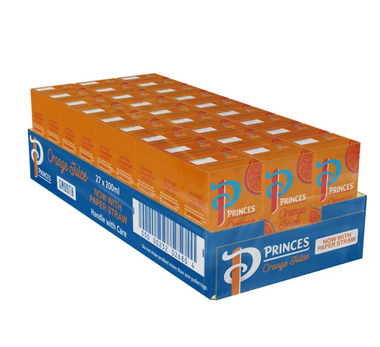 Princes Orange Juice - 27 x 200ml - Bulkbuydirect