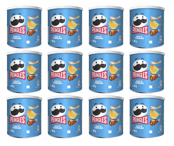 Pringles Salt & Vinegar 40g, Pack of 12 - Bulkbuydirect