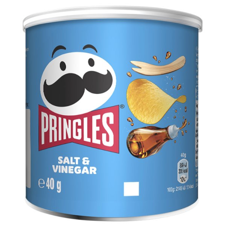 Pringles Salt & Vinegar 40g, Pack of 12 - Bulkbuydirect