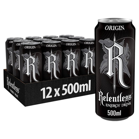 Relentless Origin Energy Drink 12 x 500ml, PMP £1 - Bulkbuydirect