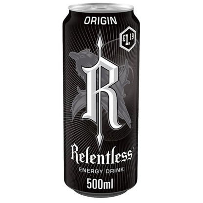 Relentless Origin Energy Drink 12 x 500ml, PMP £1 - Bulkbuydirect