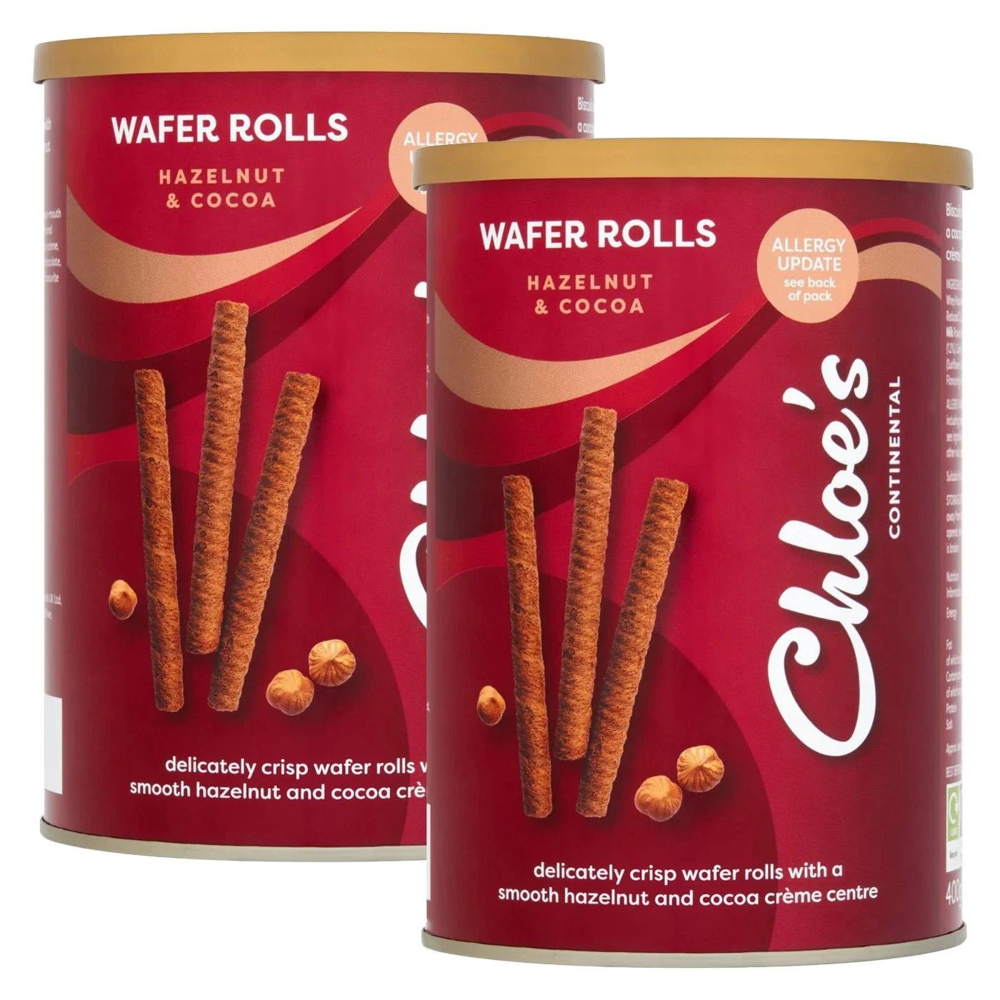 Chloe's Continentals Wafer Rolls, 2 x 400g - Bulkbuydirect