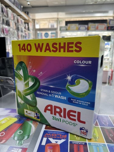 Ariel 3 in 1 Pods Washing Detergent Capsules Pods 70 or 140 Pods (Family Pack) - Bulkbuydirect