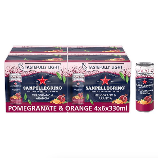 San Pellegrino Pomegranate & Orange 330ml, Case of 24 - Bulkbuydirect