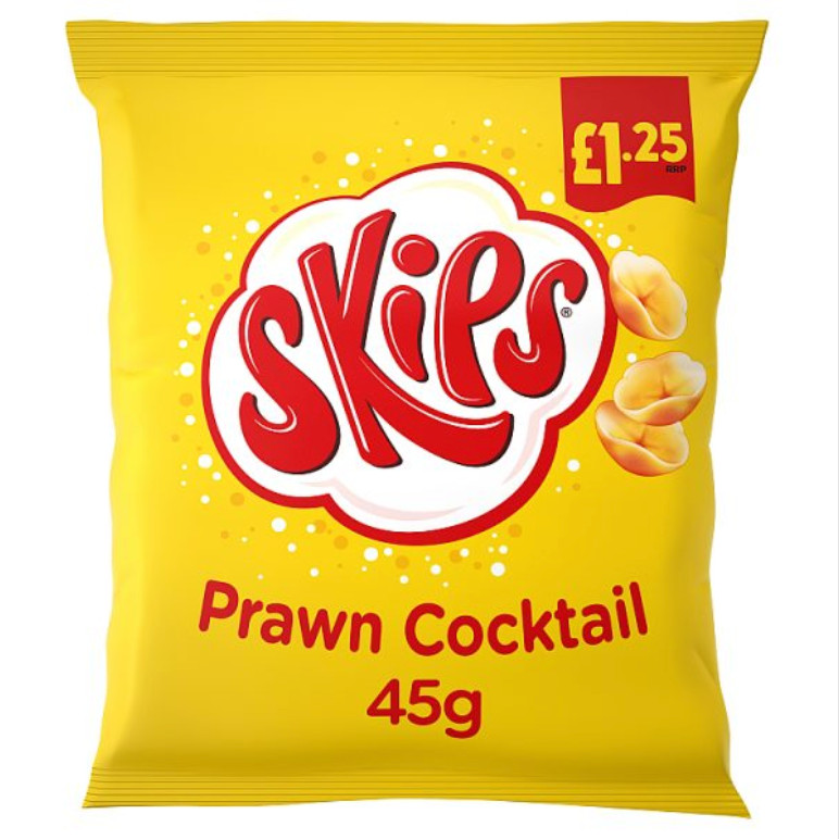 Skips Prawn Cocktail Flavour 45g, PM £1.25, Case of 16 - Bulkbuydirect