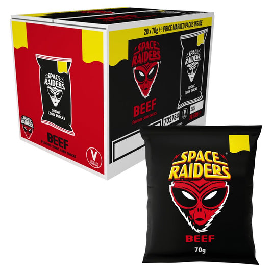 Space Raiders Beef Crisps 70g (case of 20) - Bulkbuydirect
