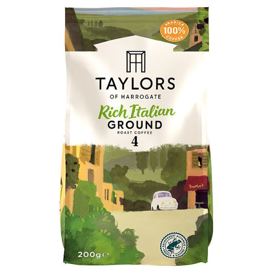 Taylors of Harrogate Rich Italian Ground Roast Coffee 200g (Pack of 6) - Bulkbuydirect