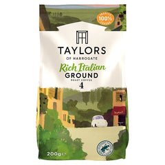 Taylors of Harrogate Rich Italian Ground Roast Coffee 200g (Pack of 6)
