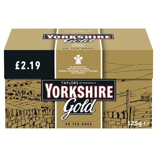 TAYLORS of HARROGATE Yorkshire Gold 40 Tea Bags 125g (Pack of 5) - Bulkbuydirect