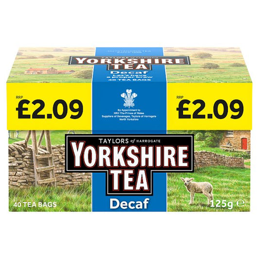 Taylors of Harrogate Yorkshire Tea Decaf 40 Tea Bags 125g (Pack of 5) - Bulkbuydirect