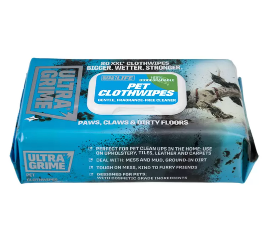 Ultra Grime Pet XXL Biodegradable Cloth Wipes, 80 Pack: Eco-Friendly Cleaning for Your Furry Friend - Bulkbuydirect