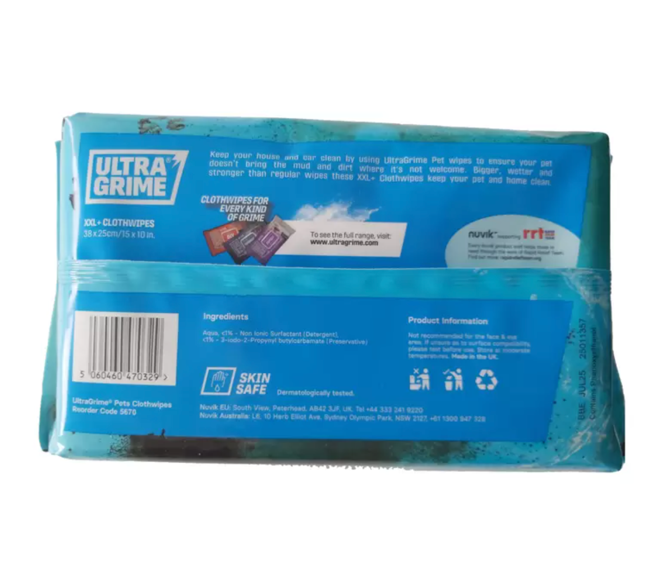 Ultra Grime Pet XXL Biodegradable Cloth Wipes, 80 Pack: Eco-Friendly Cleaning for Your Furry Friend - Bulkbuydirect