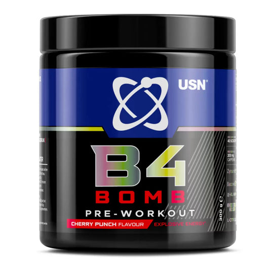 USN B4 Bomb Pre-Workout Cherry, 300g - Bulkbuydirect