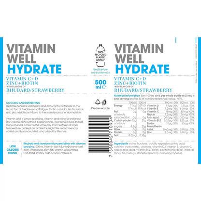 Vitamin Well Hydrate, 12 x 500ml - Bulkbuydirect