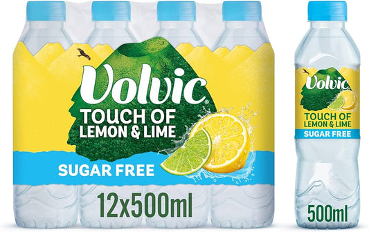 Volvic Touch of Fruit Lemon & Lime Sugar Free 500ml  (12 Pack) - Bulkbuydirect