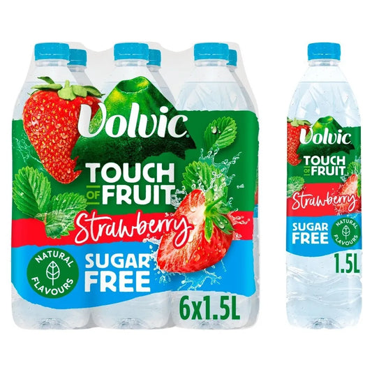 Volvic Touch of Fruit Strawberry Sugar Free 1.5L (6 Pack) - Bulkbuydirect