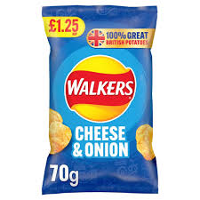 Walkers Crisps Cheese & Onion 18x70G PM1.25