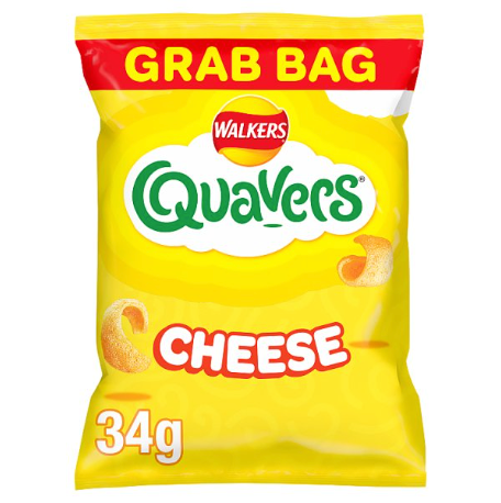 Walkers Quavers Cheese Snacks Crisps 34g (case of 30) - Bulkbuydirect