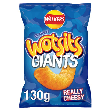 Walkers Wotsits Giants Really Cheesy Sharing Snacks Crisps 130g (case of 9) - Bulkbuydirect