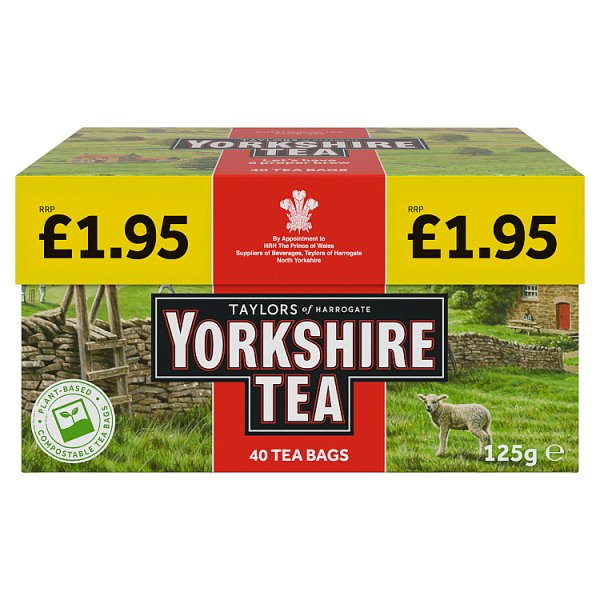 Yorkshire Tea 40 Tea Bags 125g (Pack of 5) - Bulkbuydirect