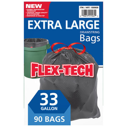 Kirkland Signature 33 Gallon Flex-Tech Bin Bags Pack of 90 - Bulkbuydirect