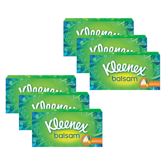 Kleenex Balsam Facial Tissues Pack of 6 x 64 Sheets - Bulkbuydirect